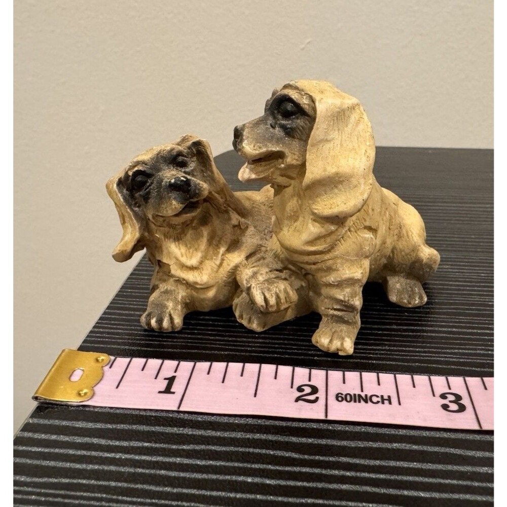 Dachshund Dog Figurine Possibly Spaniel Or Hound 3”x3”x2”